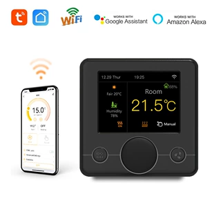 Умный Wi-Fi терморегулятор для тёплого пола цветной экран управление котлом