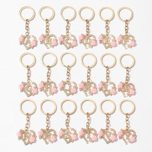 精美可爱少女心花朵爱心英文字母钥匙扣女士合金箱包钥匙挂件配饰