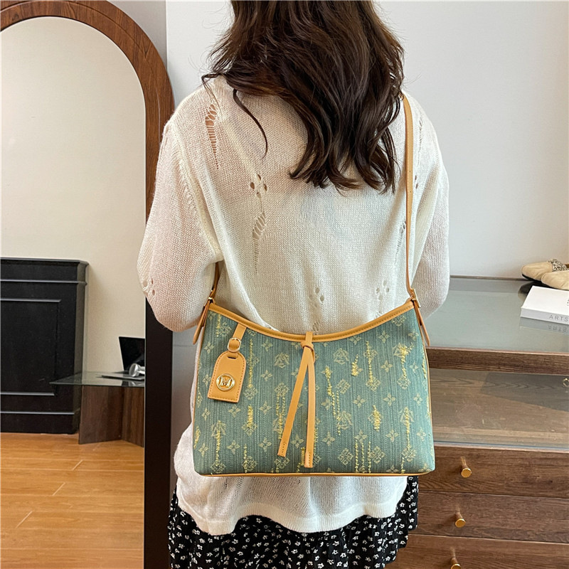 外贸跨境牛仔帆布大容量托特包女2025新款高级感bags斜跨百搭通勤|undefined