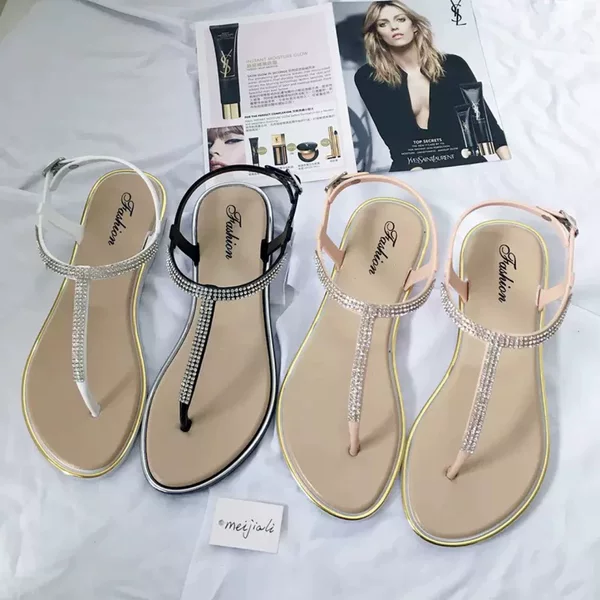 2025 New Summer Flip-Flops Flat Sandals for Girls, Student Shoes, Matching Skirts, Fairy Style Luo