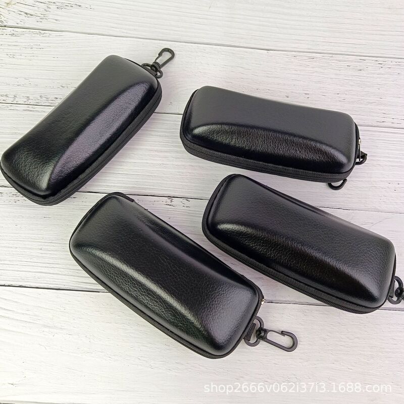 Black Eva Zipper Glasses Case Large Frame Myopia Glasses Case Sunglasses Storage Box Hook Portable Case