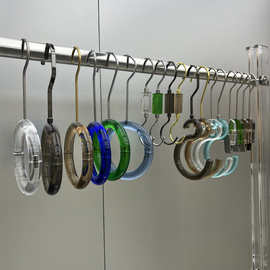 服装店S钩亚克力圈圈展示创意陈列围巾架装饰圆环挂钩夹配件