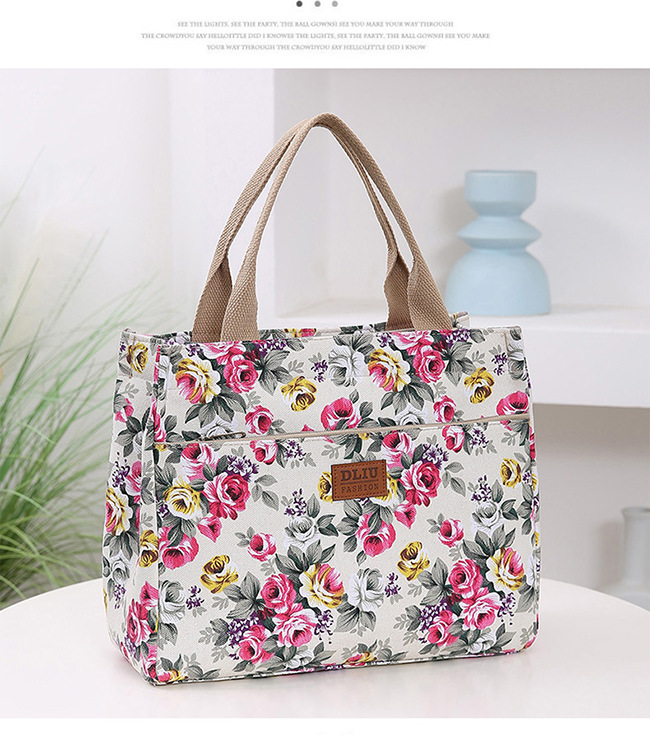 New Portable Canvas Large Bag Office Worker Tote Bag Ethnic Style Bag Large Capacity Document Bag