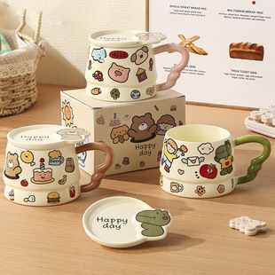 Cartoon Cute Mug Ceramic Water Cup for Girls Office Home Breakfast Milk Coffee Cup Holiday Gift