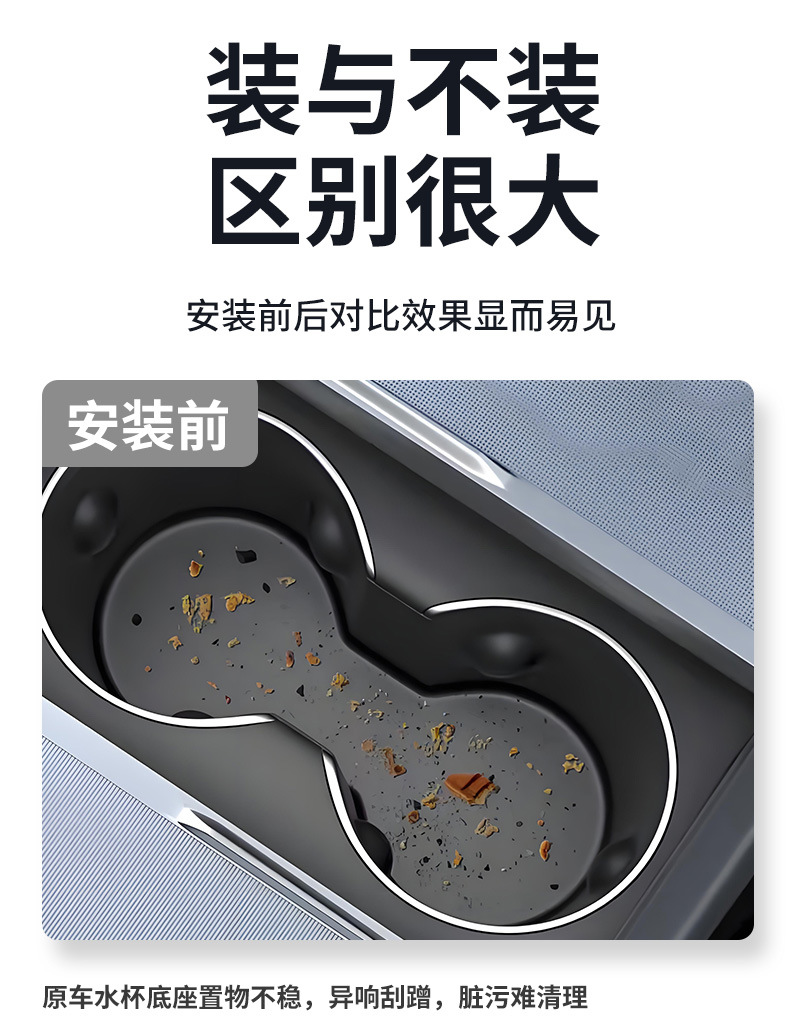 Suitable for Tesla Model 3/Y Central Control Water Cup Holder Tpe Coaster Car Interior Accessories Car-Mounted