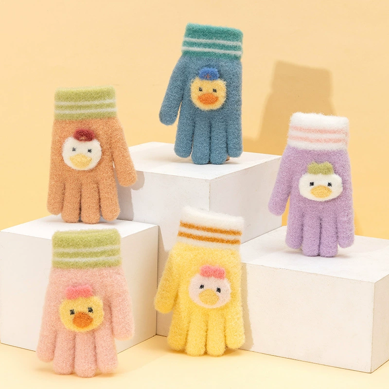 Cute keep warm children's knitted cartoon gloves for men and women