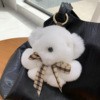 Real Rex piel de conejo suave lindo oso muñeca de piel bolsa colgante Panda llavero coche divertido muñeca de peluche