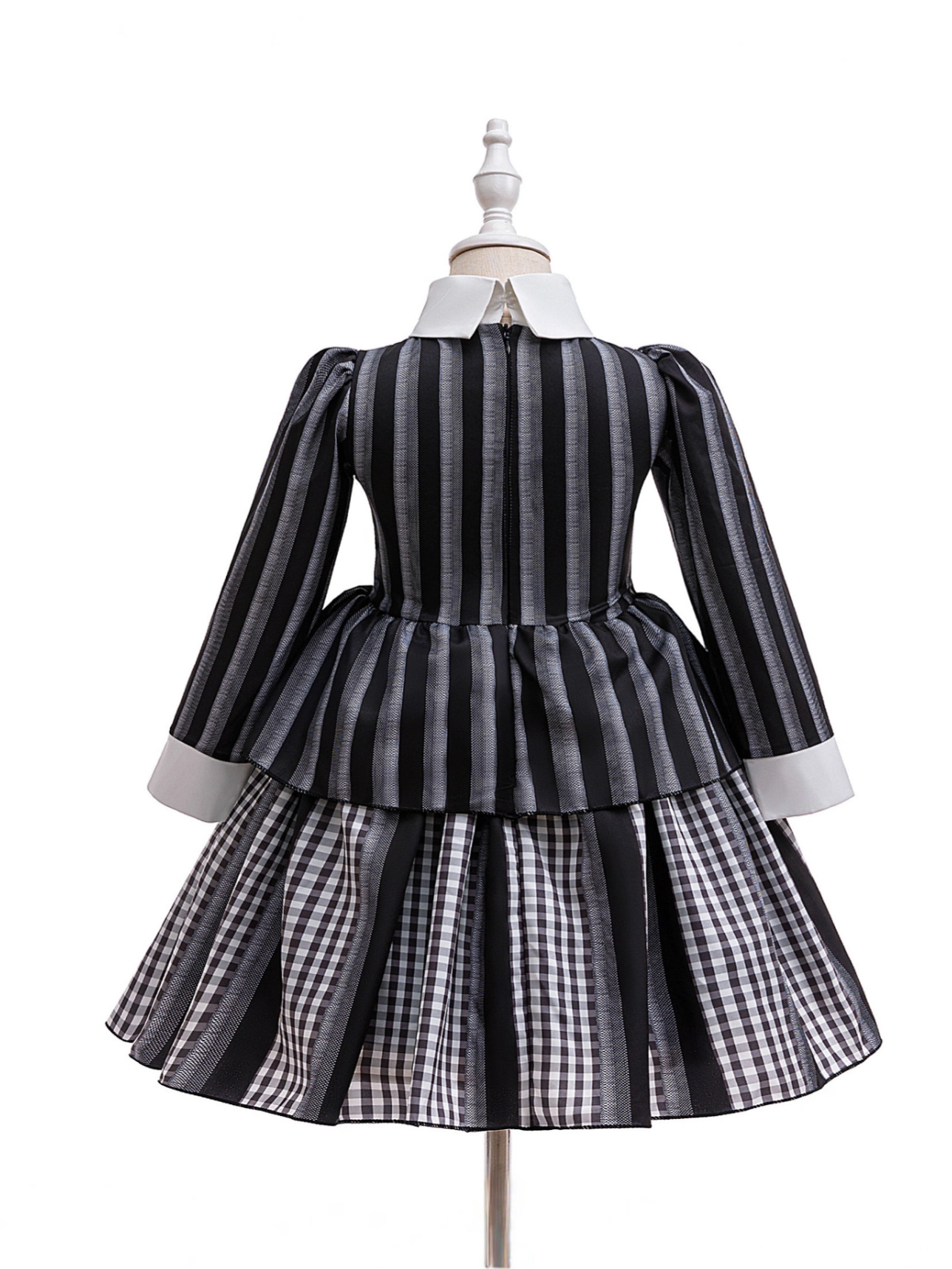 Miércoles Cosplay uniformes escolares a rayas negras vestidos de niñas Cosplay de Halloween La familia Adams