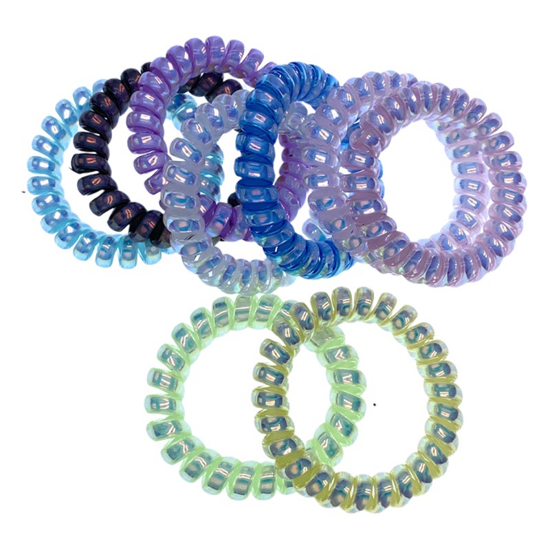 Gran deslumbrante oro colorido pulsera corbata de pelo de las mujeres línea telefónica banda de pelo cuerda de pelo un yuan dos yuanes tienda de accesorios para el cabello accesorios de cabeza