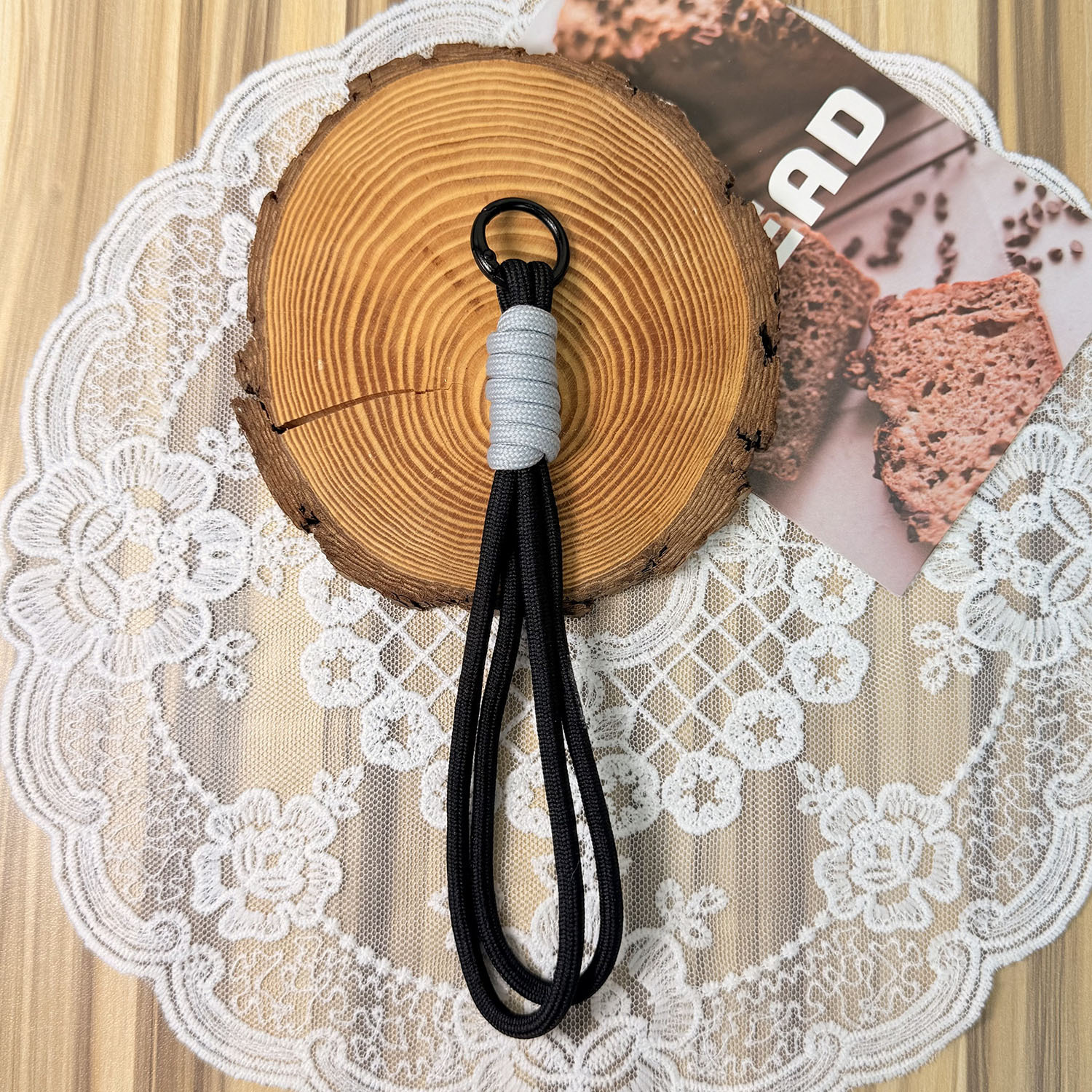 Doble capa de nylon trenzado accesorios llavero bolso colgante de montaña fichaje de peluche muñeca cadena de teléfono móvil colgante con