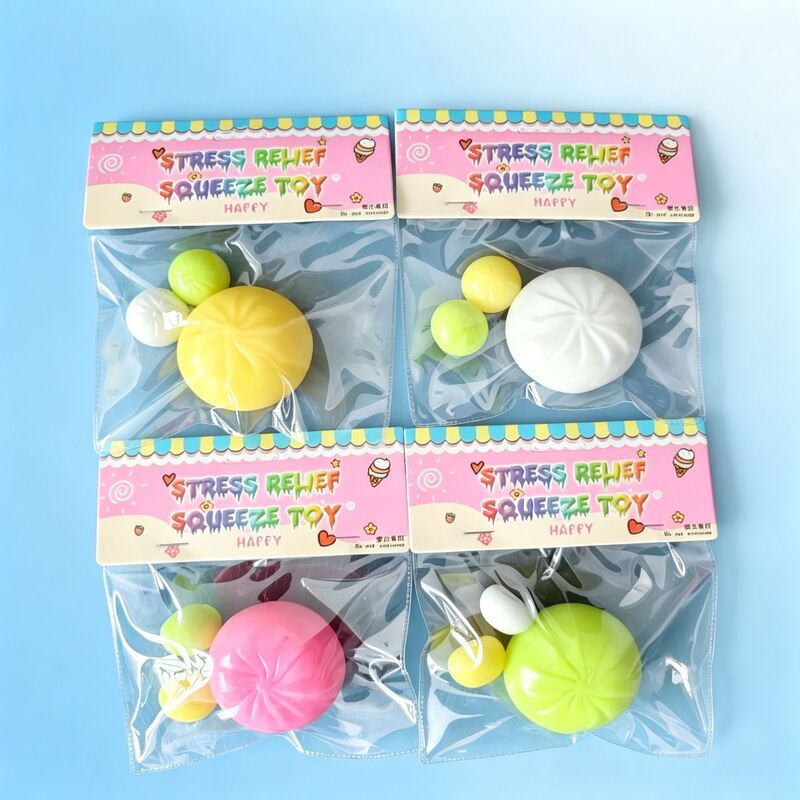 Creative Stress-Relief Toy, Colorful Squishy Bun, Realistic Stress-Relief Food Toy, Popular Viral Item