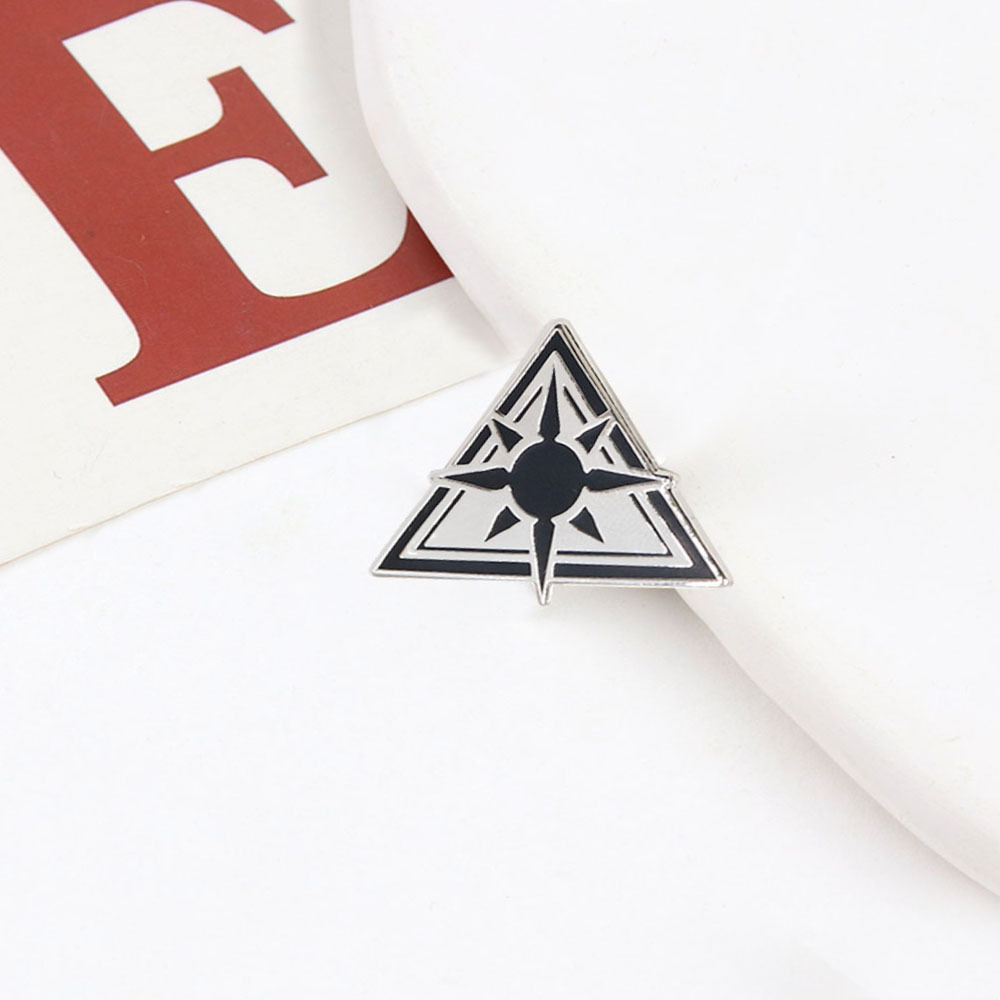 Blue Archive Abadoss School Emblem Metal Brooch Student Id Pattern Enamel Pin Accessories Triangular Badge