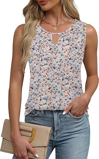 アマゾン2025欧米女性上着春ファッションベスト夏シャツ袖なし|undefined