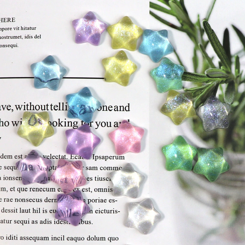 Звездное небо, блестящая пятиконечная звезда, ювелирные аксессуары, кремовый клей «сделай сам», чехол для мобильного телефона, заколка для волос, серьги, пряжка для обуви, материал оптом