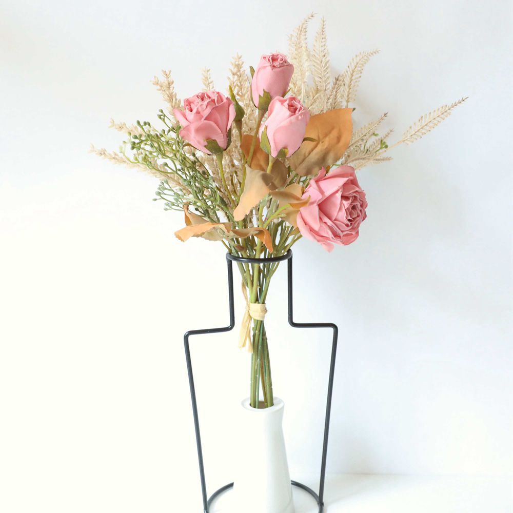 Manufacturer Fake Flower Charred Rose Dried Flower Wedding INS Style Artificial Flower Home Decoration Cross-border Wholesale YC1006