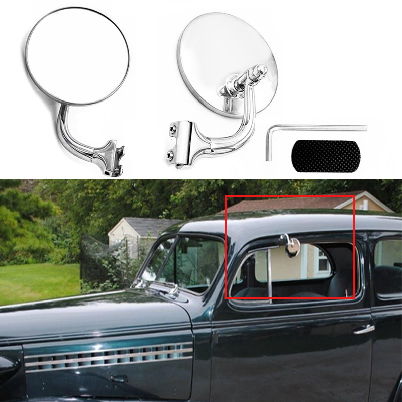Cross-Border Hot-Selling Car Rearview Mirror Retro Silver Electroplated Classic Car Round Rearview Mirror Reversing Mirror Cross-Border Hot-Selling Car Rearview Mirror Retro Silver Electroplated Classic Car Round Rearview Mirror Reversing Mirror