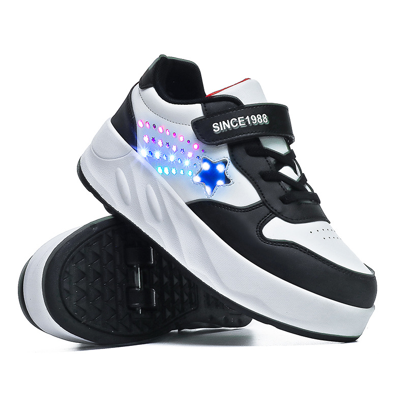 Specially Designed for Cross-Border Four-Wheel Heelys Shoes, Kidsren's Luminous Roller Shoes, Boys and Girls' Skates, Deformed Wheel Shoes