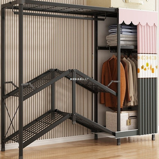 Sturdy Steel Frame Simple Wardrobe for Home Rental, Foldable Bedroom Use, Durable, No Installation Required, Full Cloth Wardrobe for Small Spaces