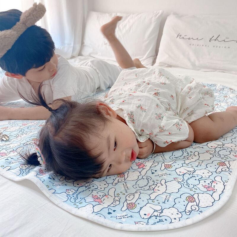 Baby Diaper-Proof Waterproof Washable Breathable Mattress Cartoon Bamboo Fiber Mat Japanese and Korean Style Crib