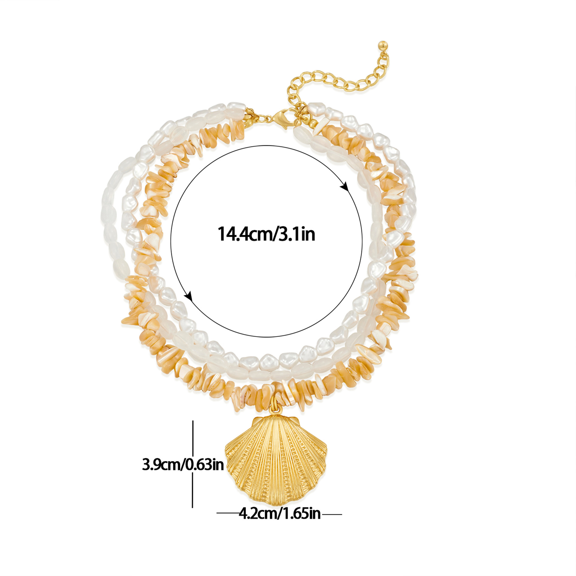 european-and-american-light-luxury-marine-style-pearl-necklace-freshwater-multi-layer-natural-shell-bead-chain-shell-pendant-clavicle-chain-for-women