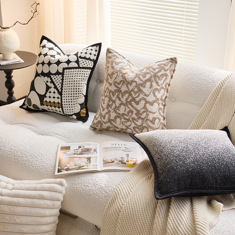 Simple estilo francés crema viento negro y blanco almohada almohada sofá sala de estar almohada modelo de habitación de alojamiento modelo de cabecera con núcleo