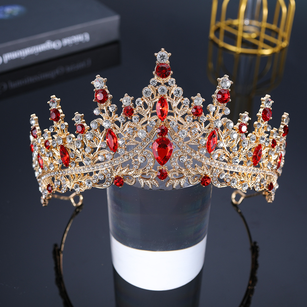 Diadema de Novia con Corona, Estilo Europeo y Americano, Accesorios para Vestido de Novia, Elegante, con Cristales, Accesorios para el Cabello, Venta al por Mayor