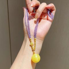 九紫离火·转好运蜜蜡大单珠满蜜飘白花搭紫水晶刻面多层锁骨链