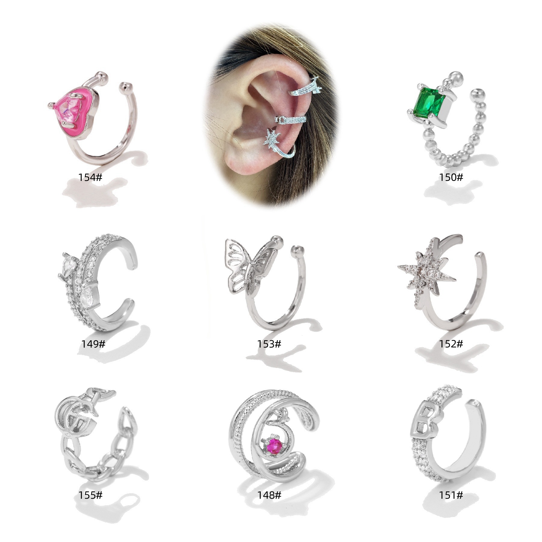 Small earrings with zircon