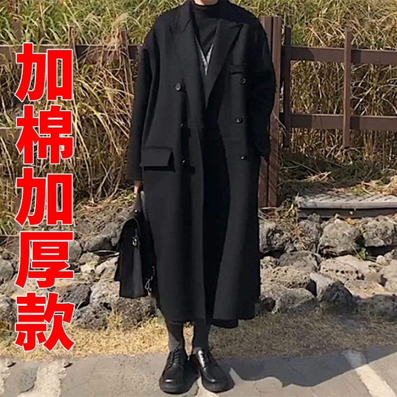 Черное шерстяное пальто женское средней длины, весна-лето 2022, новое универсальное шерстяное пальто в Корейском стиле, утолщенное для миниатюрных