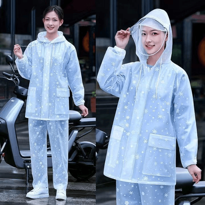 Raincoat and rainpants set for men and women, adult long full-body rainproof waterproof rainwear, men's split-type raincoat for electric scooters Raincoat and rainpants set for men and women, adult long full-body rainproof waterproof rainwear, men's split-type raincoat for electric scooters