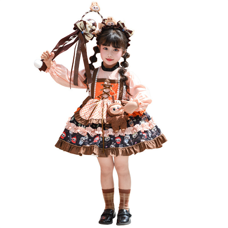 女童秋冬新款2025洛丽塔连衣裙儿童洋气网纱裙儿童生日礼服蓬蓬裙|undefined