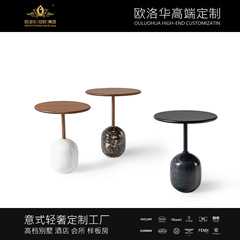 Nordic marble edge console living room sofa bed small table movable small tea table minimalist designer light luxury corner table