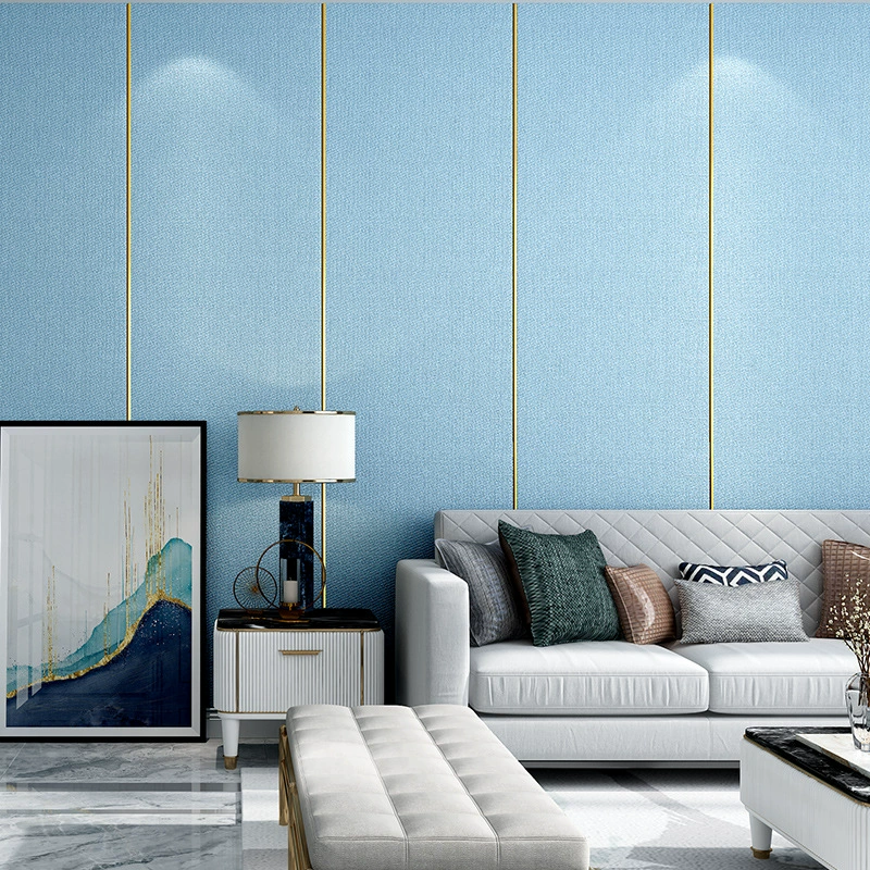 Льняные обои для стен, наклейки на стену для спальни, фон для телевизора, декоративные наклейки, объемные обои для дома, легкий люкс