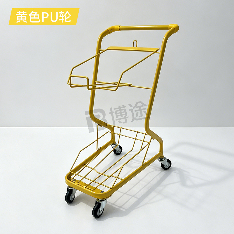 Carrito de Compra Doble de Acero para Adultos para Tiendas y Centros Comerciales
