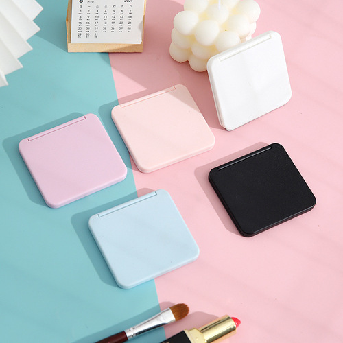 Korean cute portable small mirror carry-on makeup mirror student ins candy color double-sided mirror