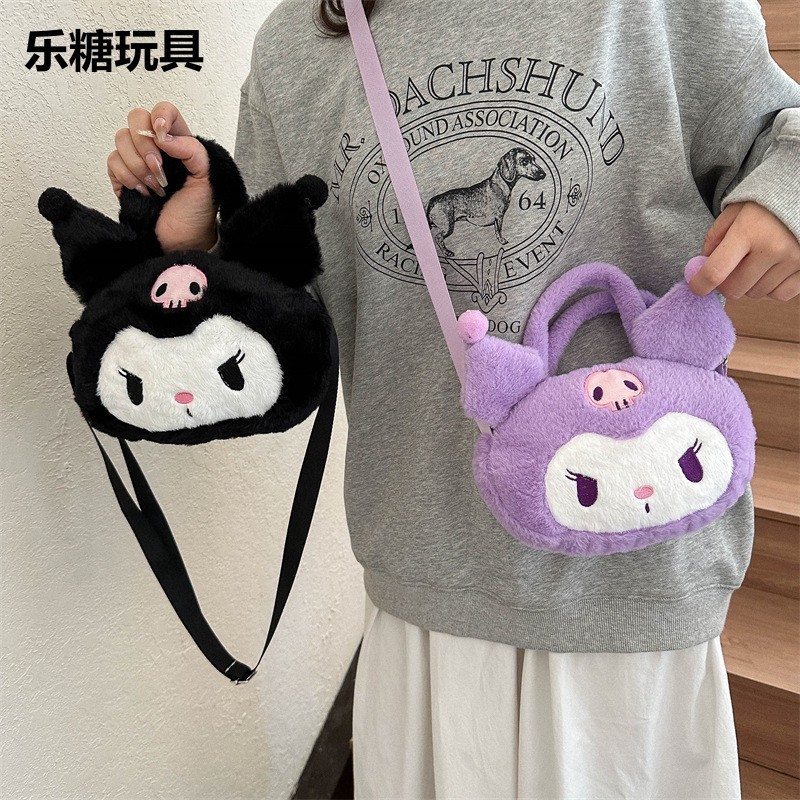 Bag Japanese style melody soft girl single shoulder kulomi cute plush cute girl heart messenger bag handbag batch cartoon Bag Japanese style melody soft girl single shoulder kulomi cute plush cute girl heart messenger bag handbag batch cartoon