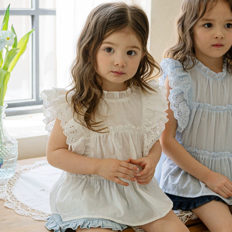 Детская хлопковая летняя кукла, милая рубашка для принцессы, 3–10 лет, западный стиль