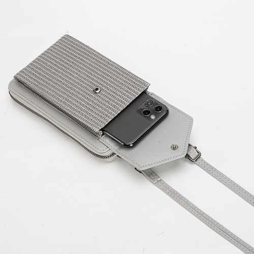  new woven women's mobile phone bag multi-functional shoulder crossbody bag cross-border foreign trade long multi-card slot wallet