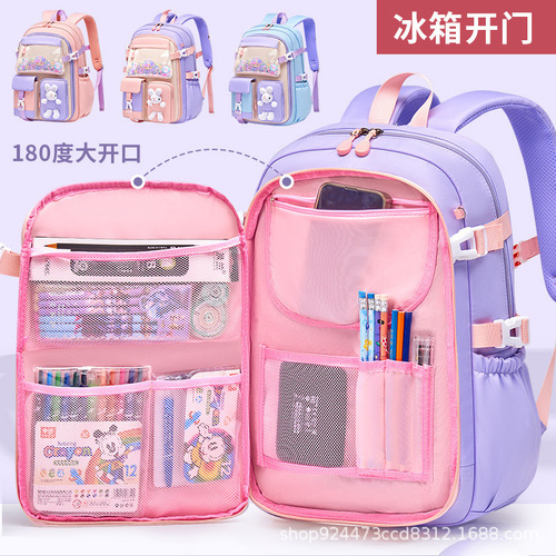 Elementary school student school bag, rabbit style, refrigerator door, spine protection backpack, burden-reducing, waterproof, large capacity, grade 1-6