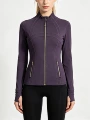 Eggplant purple gold zipper