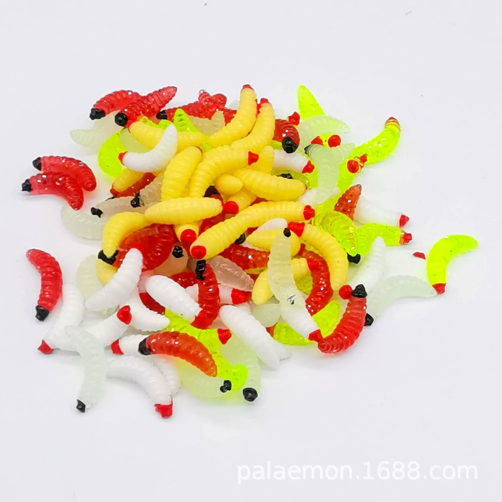 Набор мягких приманок 2.4см0.5GPVC гибких червей Red-headed bread worm бионический червь road sub -soft bait