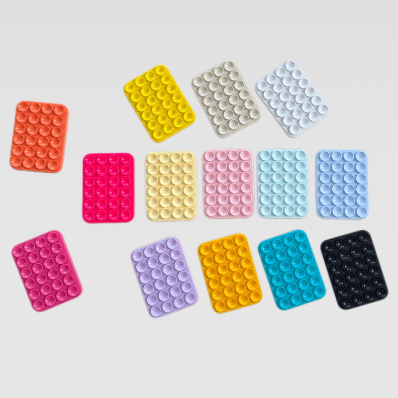 Multifunctional Magnetic Silicone 24-Suction-Cup Phone Holder, Non-Slip, No Drilling Required, Universal Model, Colorful