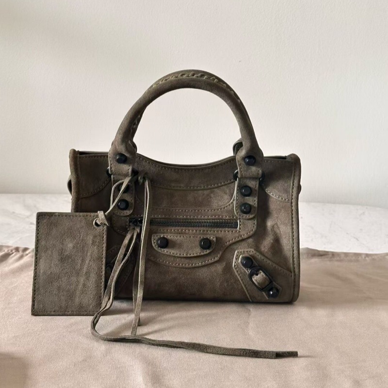 Super a Goods B's High-End French Motorcycle Bag Sexy Rivet Bag Soft Deerskin Frosted Cowhide Crossbody Handbag