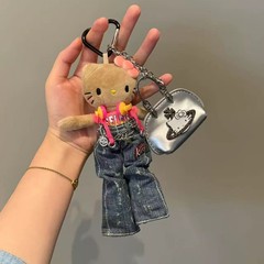 可爱长腿猫挂件kitty包包挂件毛绒玩偶公仔书包kt挂饰女生可爱饰