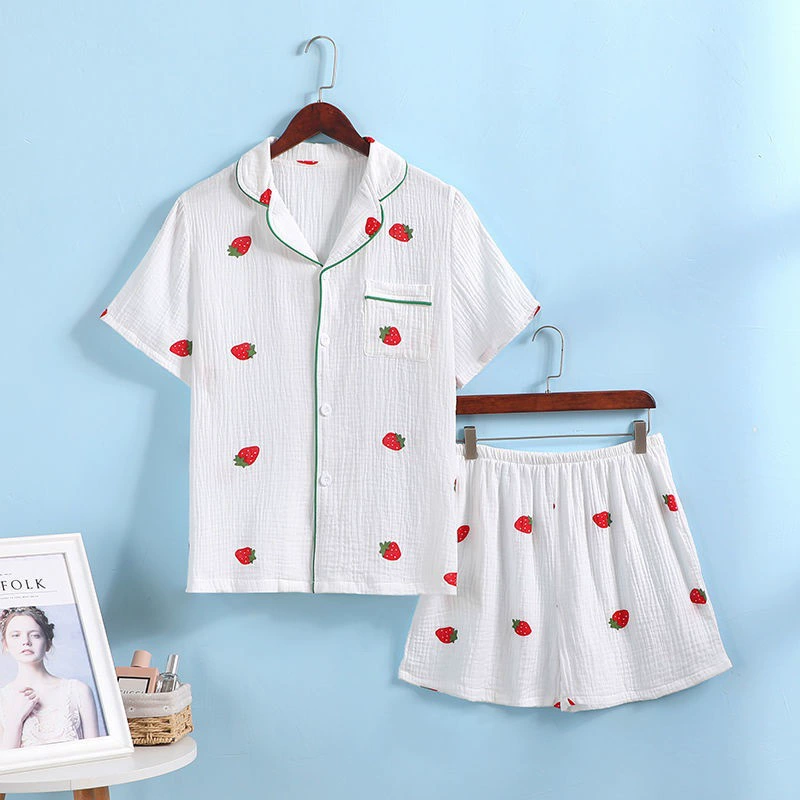 Детская летняя пижама из газовой ткани, милый тонкий кардиган из хлопка, свободного размера.