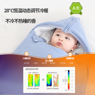Sleeping Bag Baby Autumn and Winter Thickened Warm Sleeping Bag for Newborn Baby Anti-Scare Constant Temperature Winter Anti-Scare
