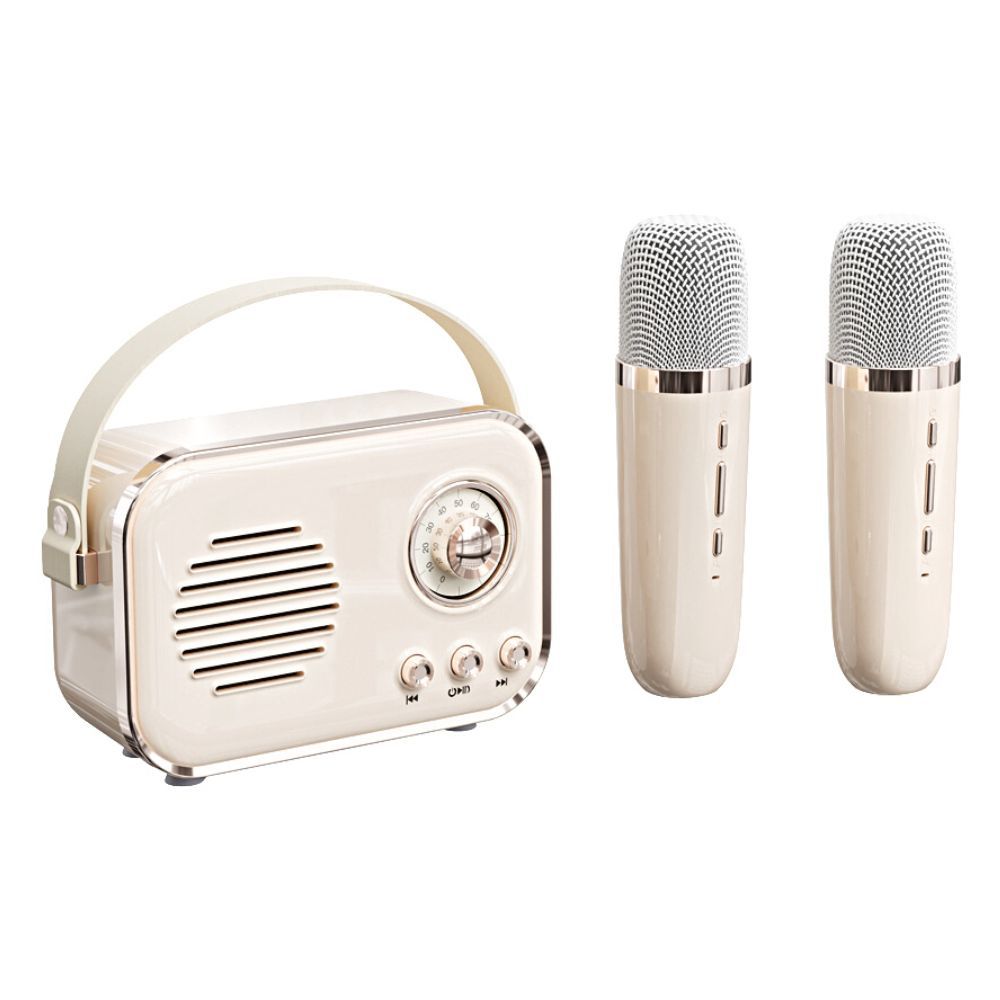 Nuevo Altavoz Bluetooth inalámbrico micrófono retro al aire libre ksong audio portátil todo en uno de los niños al por mayor