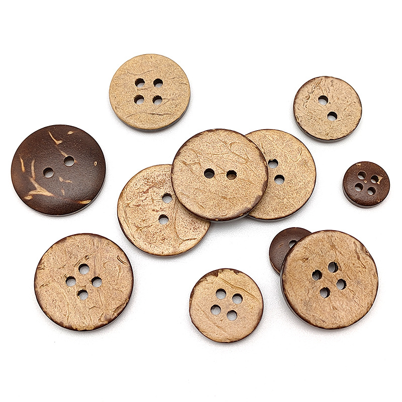 Round two-eye buttons for children's wooden clothes cardigan knitted…