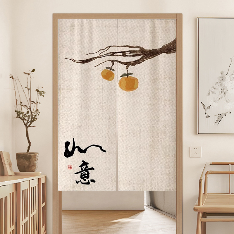 Chinese Zen Door Curtain Partition Curtain Living Room Entrance Study Half Curtain Bedroom Toilet Half Curtain