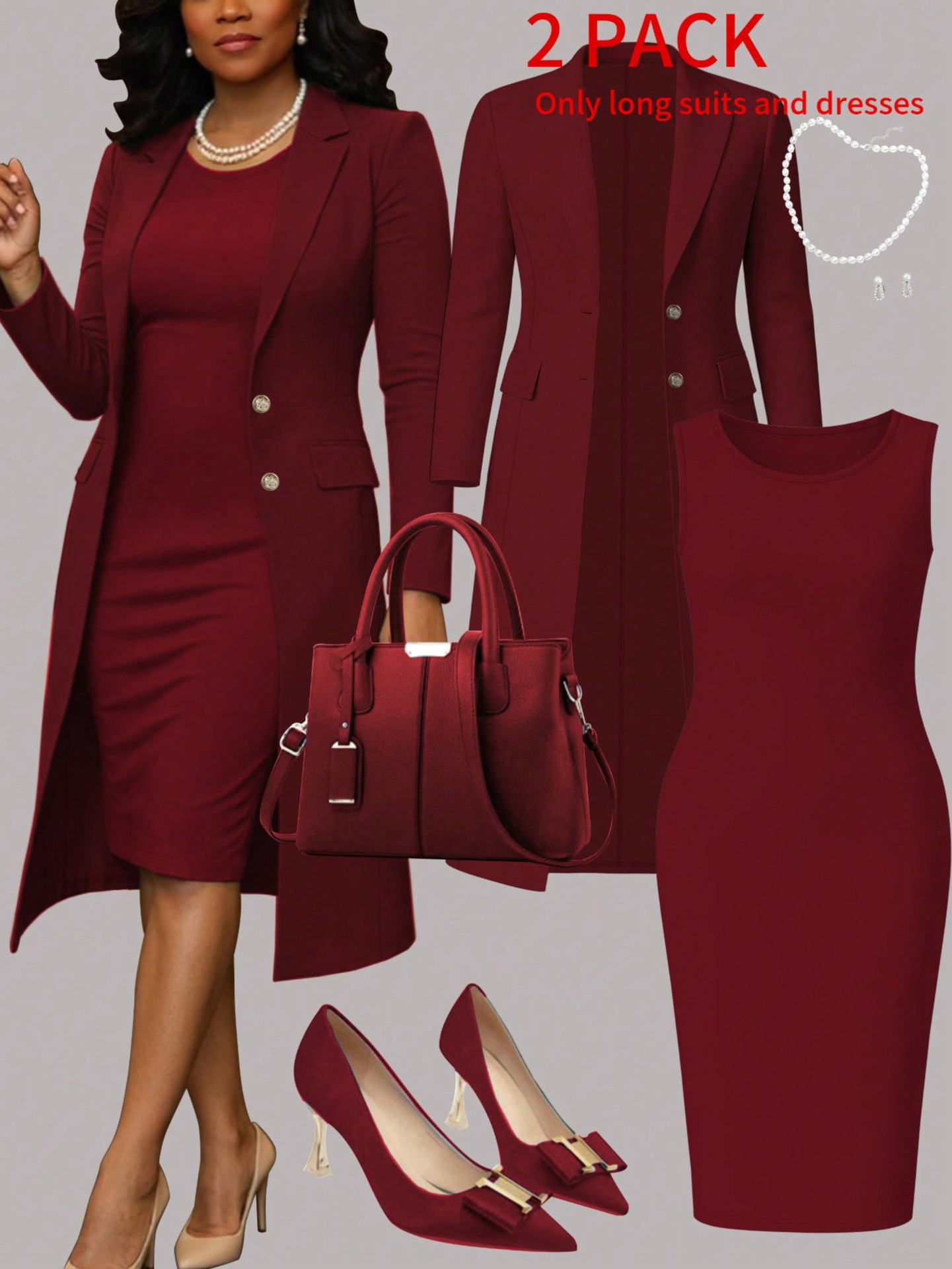 Completo blazer e vestito donna, tailleur elegante due pezzi_voghion.com